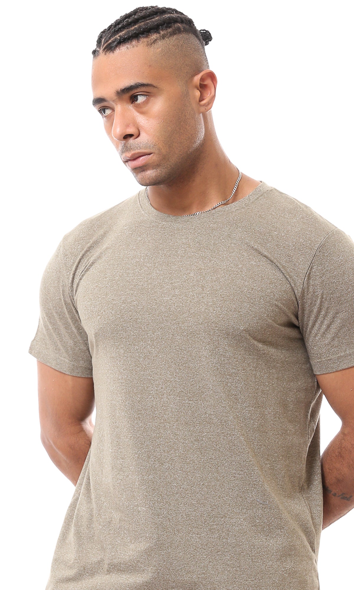 Olive Solid Short Sleeves Tee