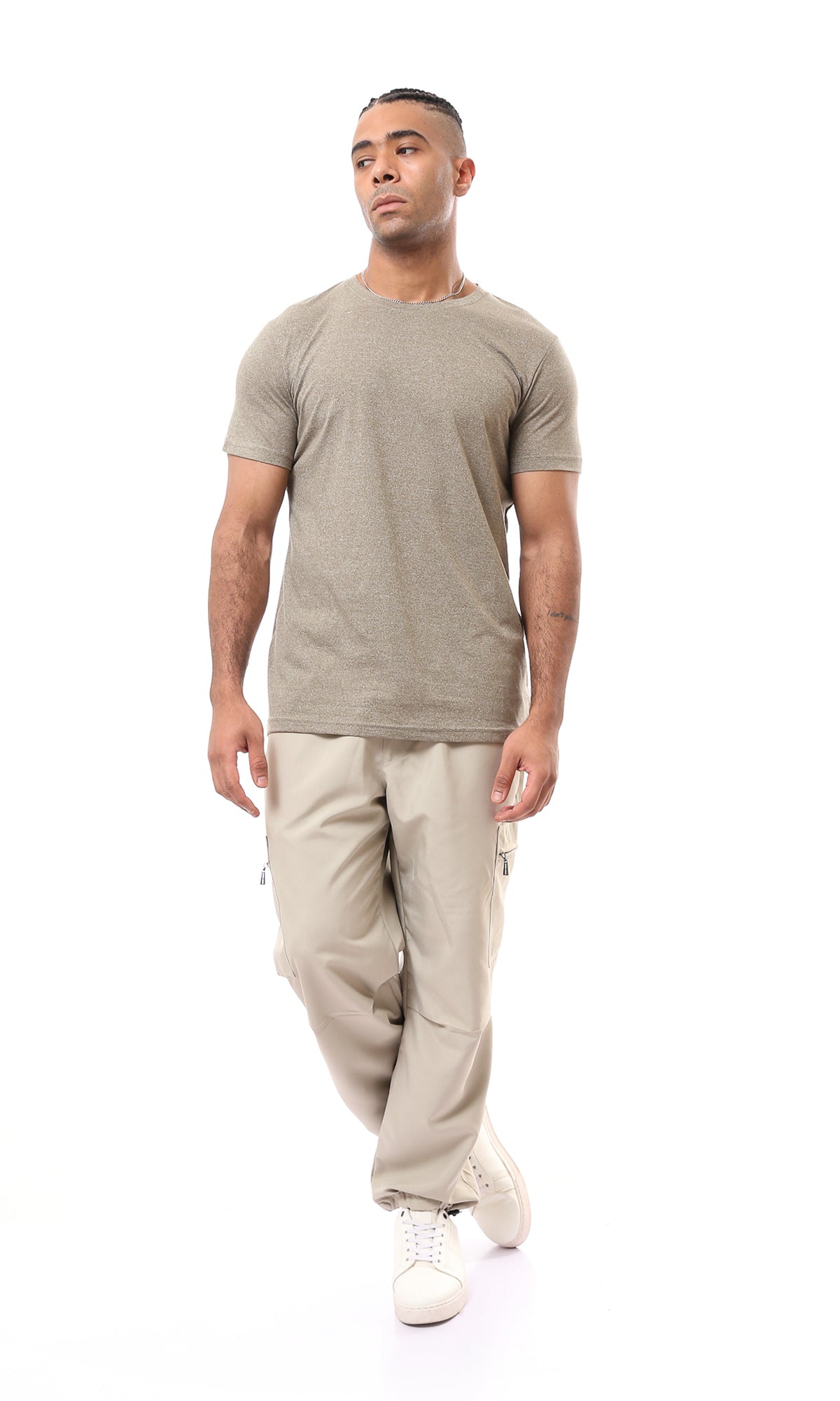 Olive Solid Short Sleeves Tee