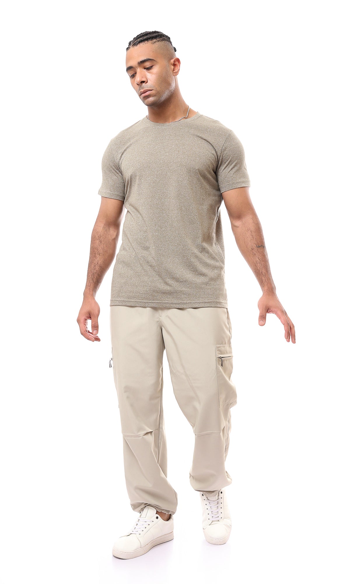 Olive Solid Short Sleeves Tee