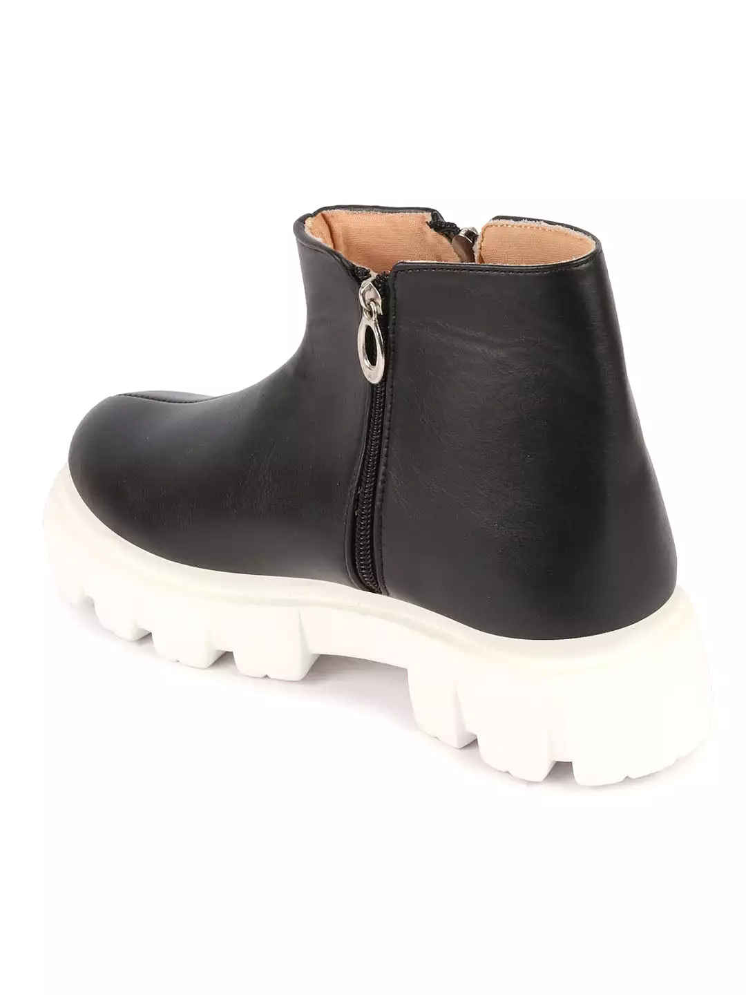 Outdoor High Top Chunky Side Zipper Office Work Boots for Women