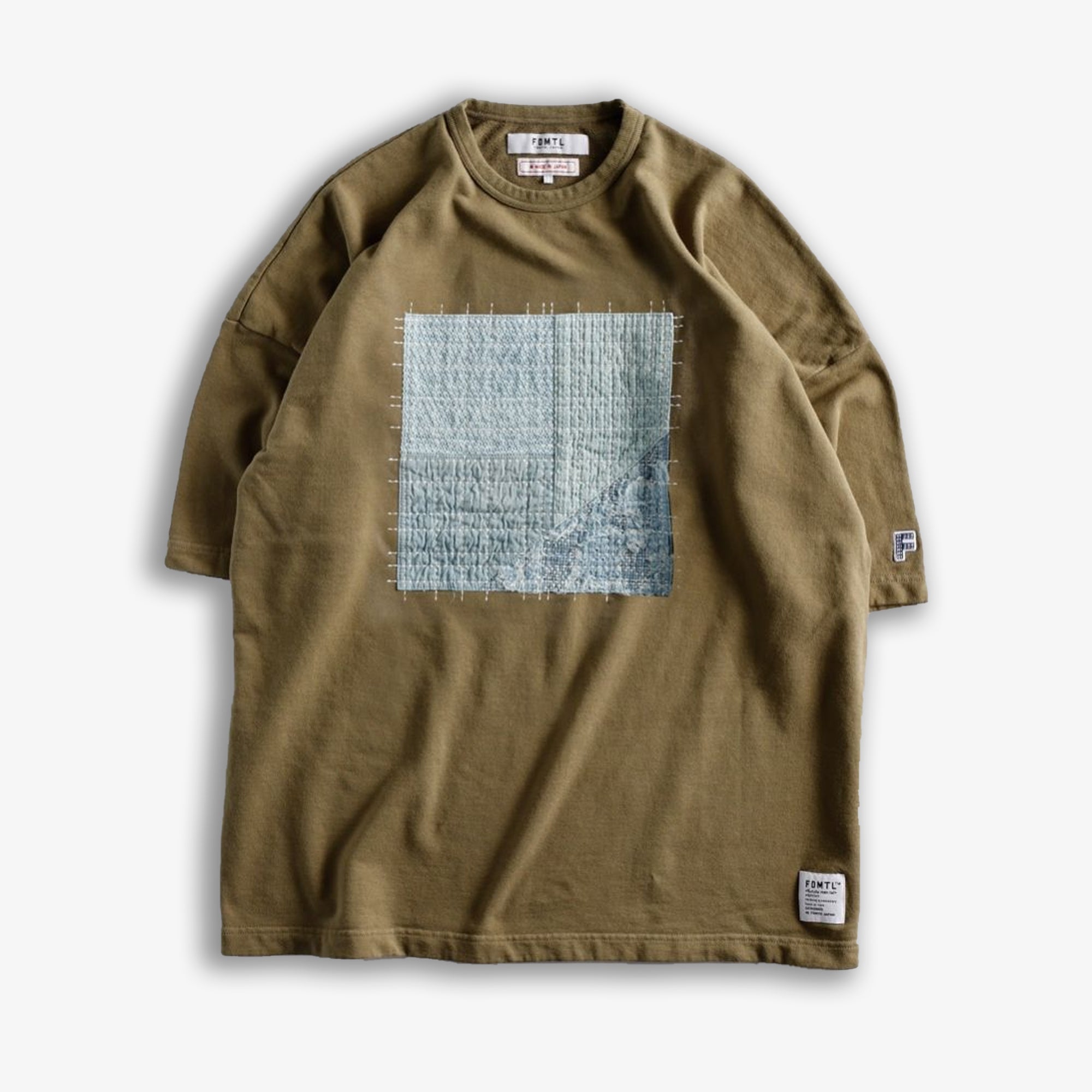 Patchwork Khaki Sweat Tee