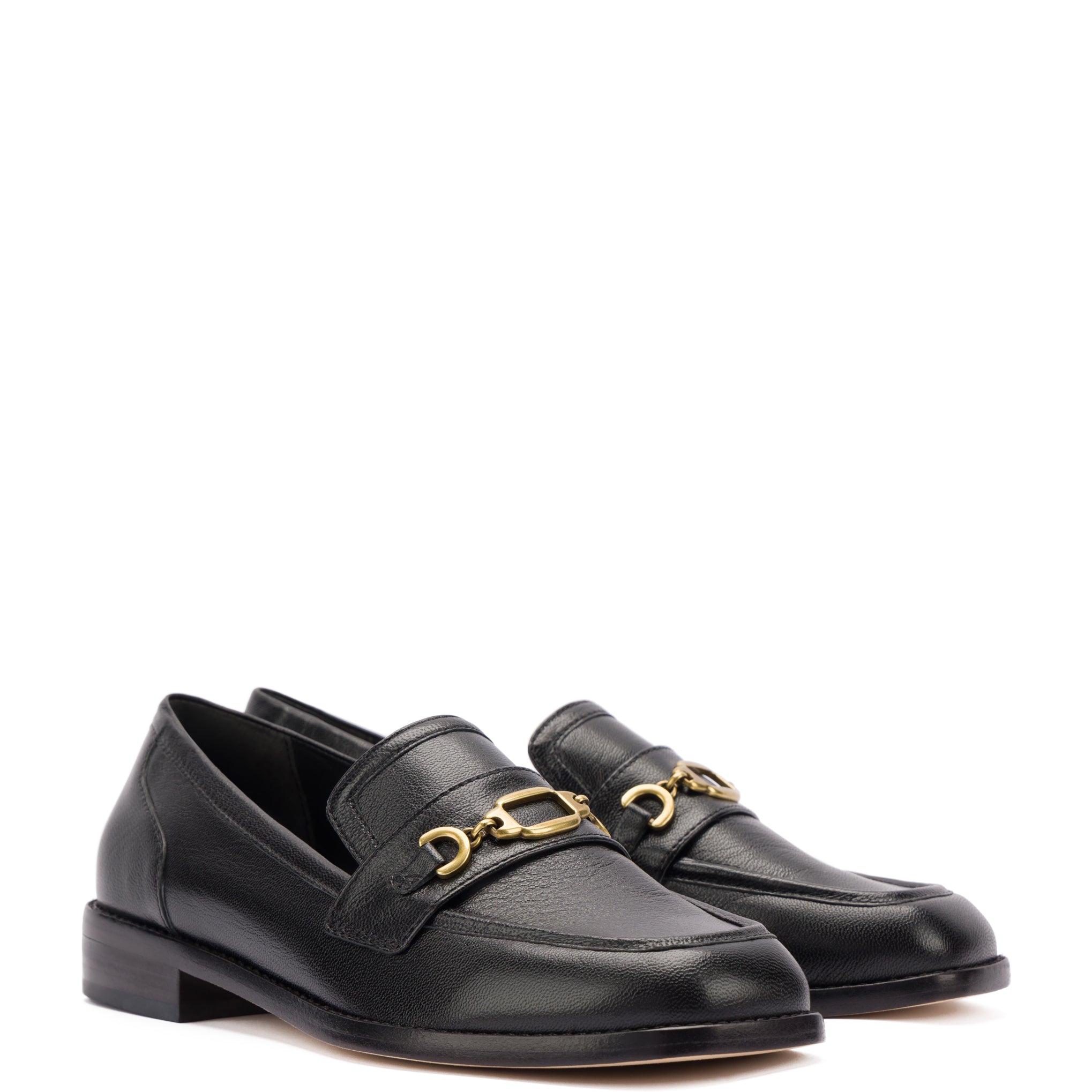 Patricia Black Leather Loafers - Shop Now