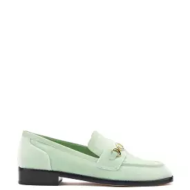 Patricia Loafer - Mint Green Velvet Shoes