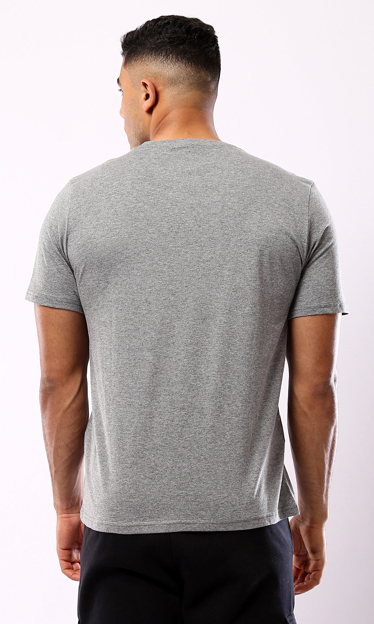 Peace Printed Short Sleeves Tee - Heather Medium Grey | O182901