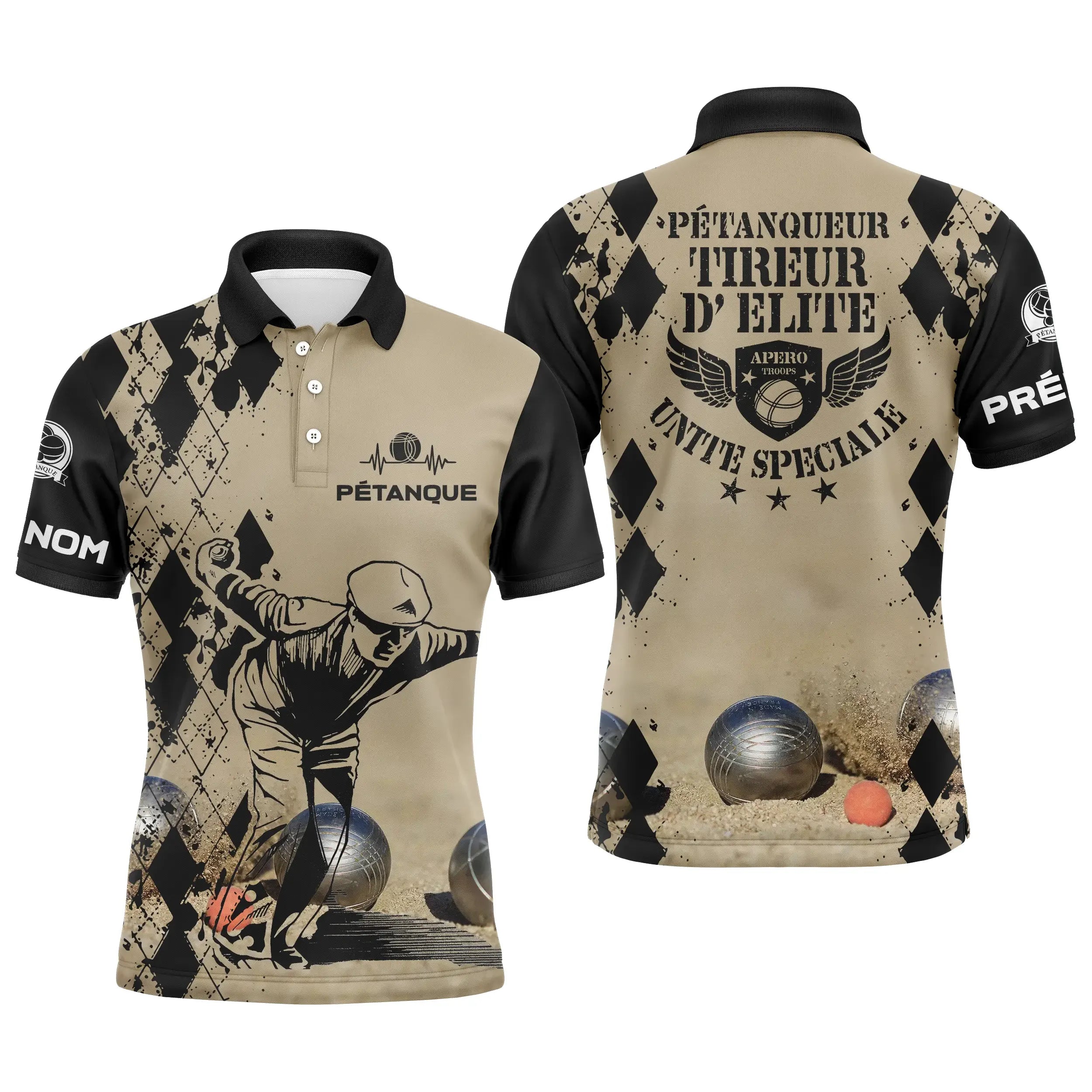 Personalized Humorous Boules Player Polo, Elite Shooter Boules Player, Special Unit Boules Player - CT24102347