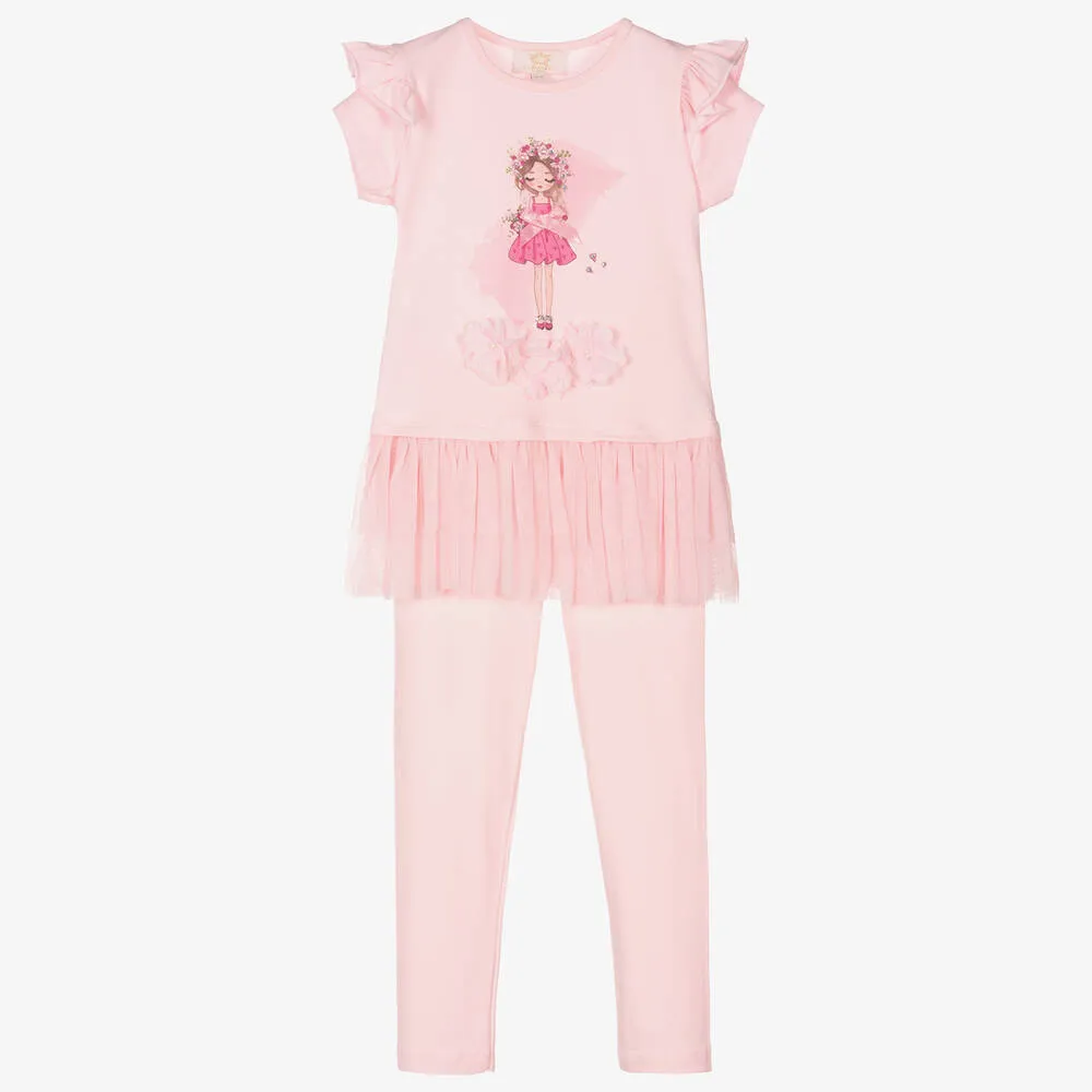 Pink Floral Toddler Leggings Outfit