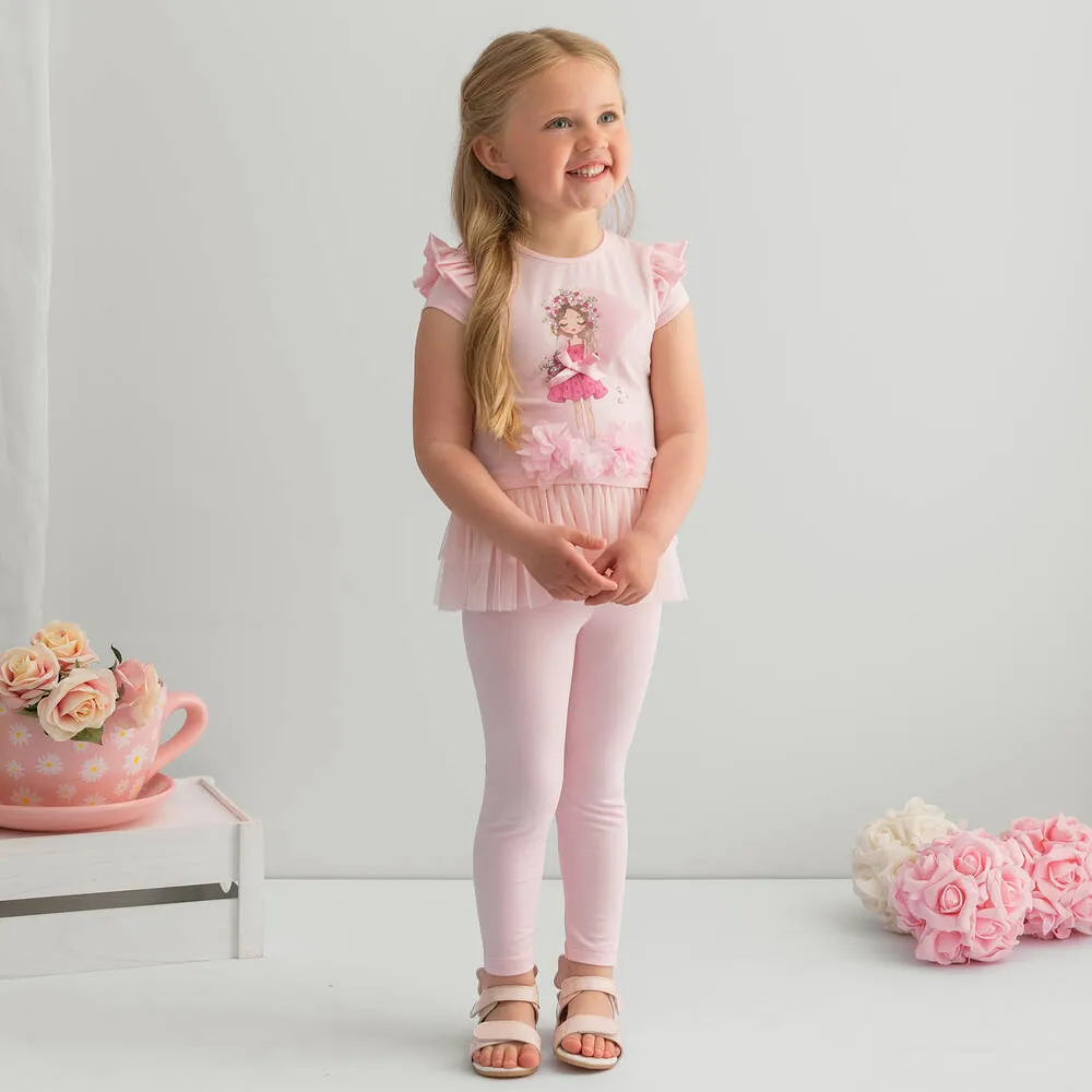 Pink Floral Toddler Leggings Outfit