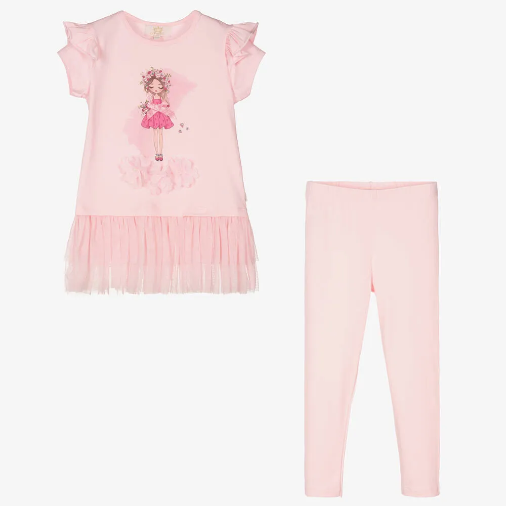 Pink Floral Toddler Leggings Outfit