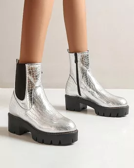 Platform High Heel Zip Boots