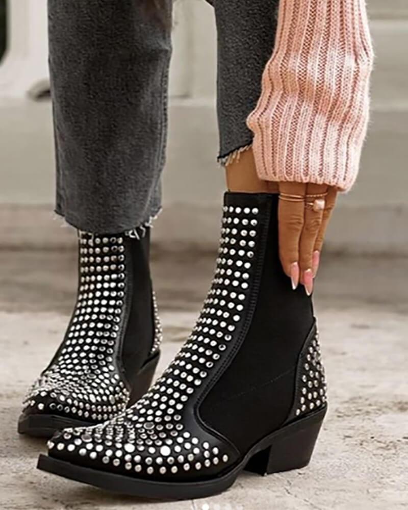 Pointy Studded Boots