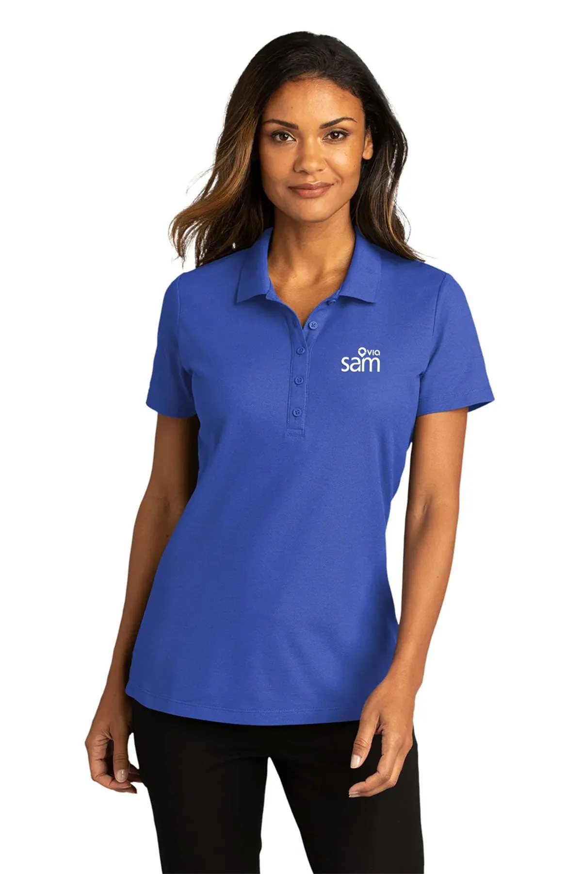 Port Authority True Royal Womens SuperPro Polo [Via Transportation / Sioux Area Metro]