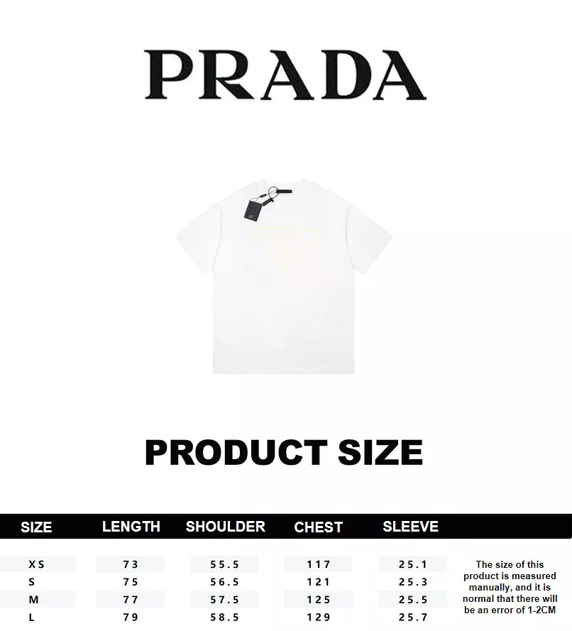 Prada 23SS White Short Sleeve T-Shirt with Classic Triangle Logo - Size 7.11