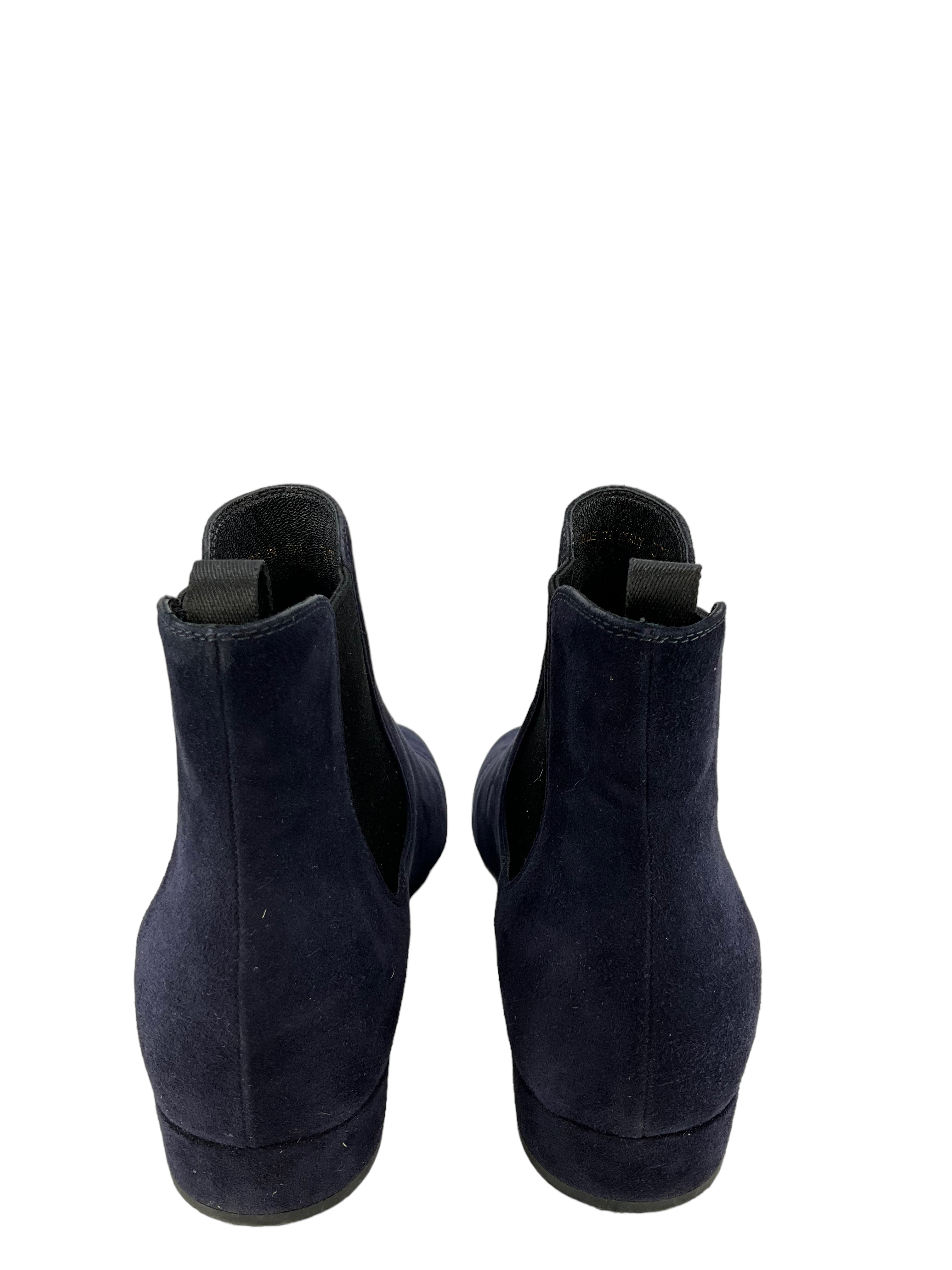 Prada Dark Blue Suede Chelsea Boots - Size 7.5 - Shop Now