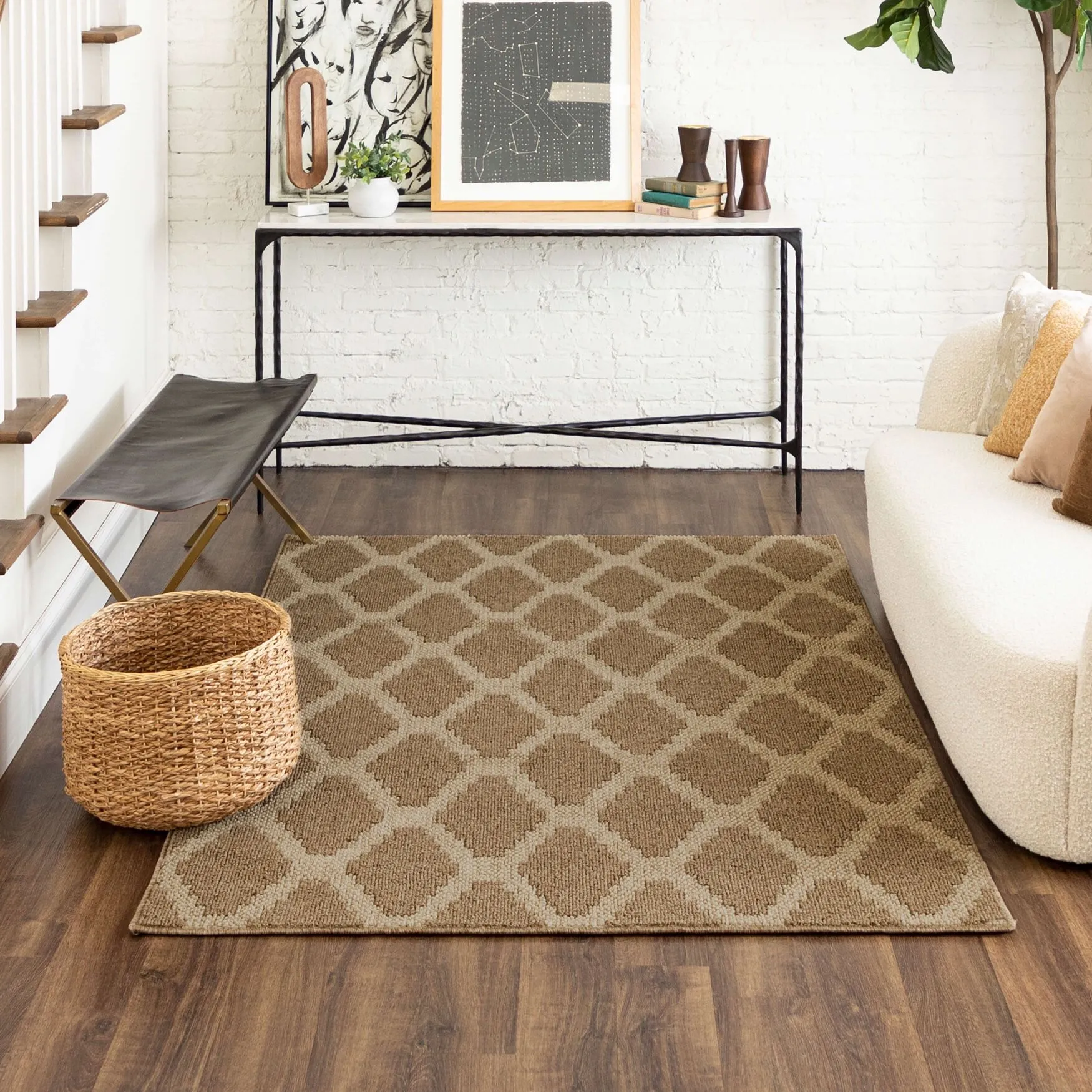 Area Rug with Prism Design