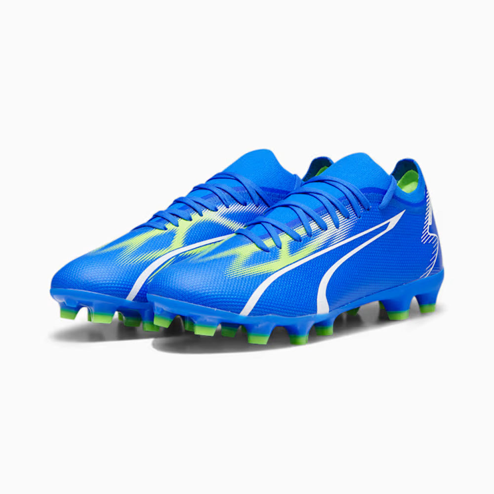 Puma Football Boots - Ultra Match FG/AG - Ultra Blue/White/Pro Green