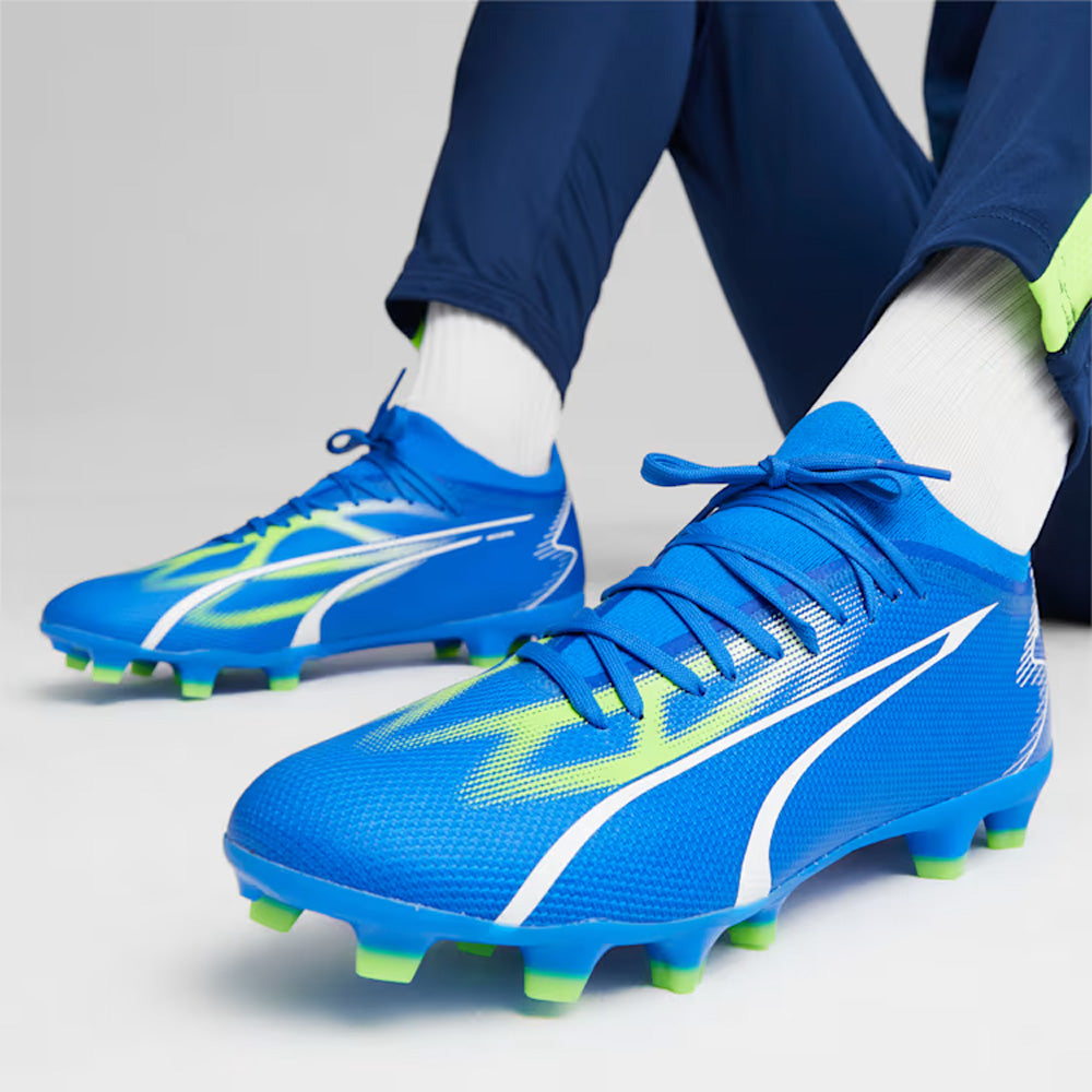 Puma Football Boots - Ultra Match FG/AG - Ultra Blue/White/Pro Green