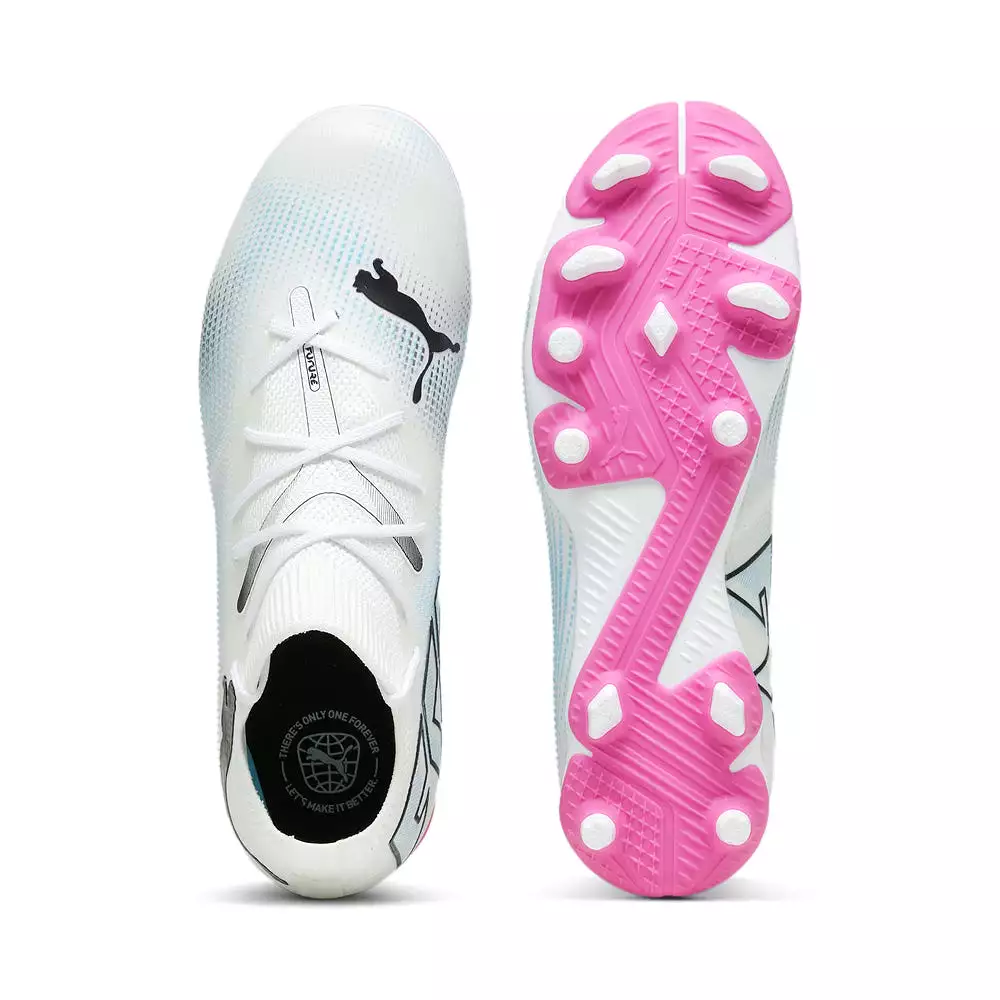 Puma Future 7 Junior Football Boots, White/Black/Poison Pink, FG/AG