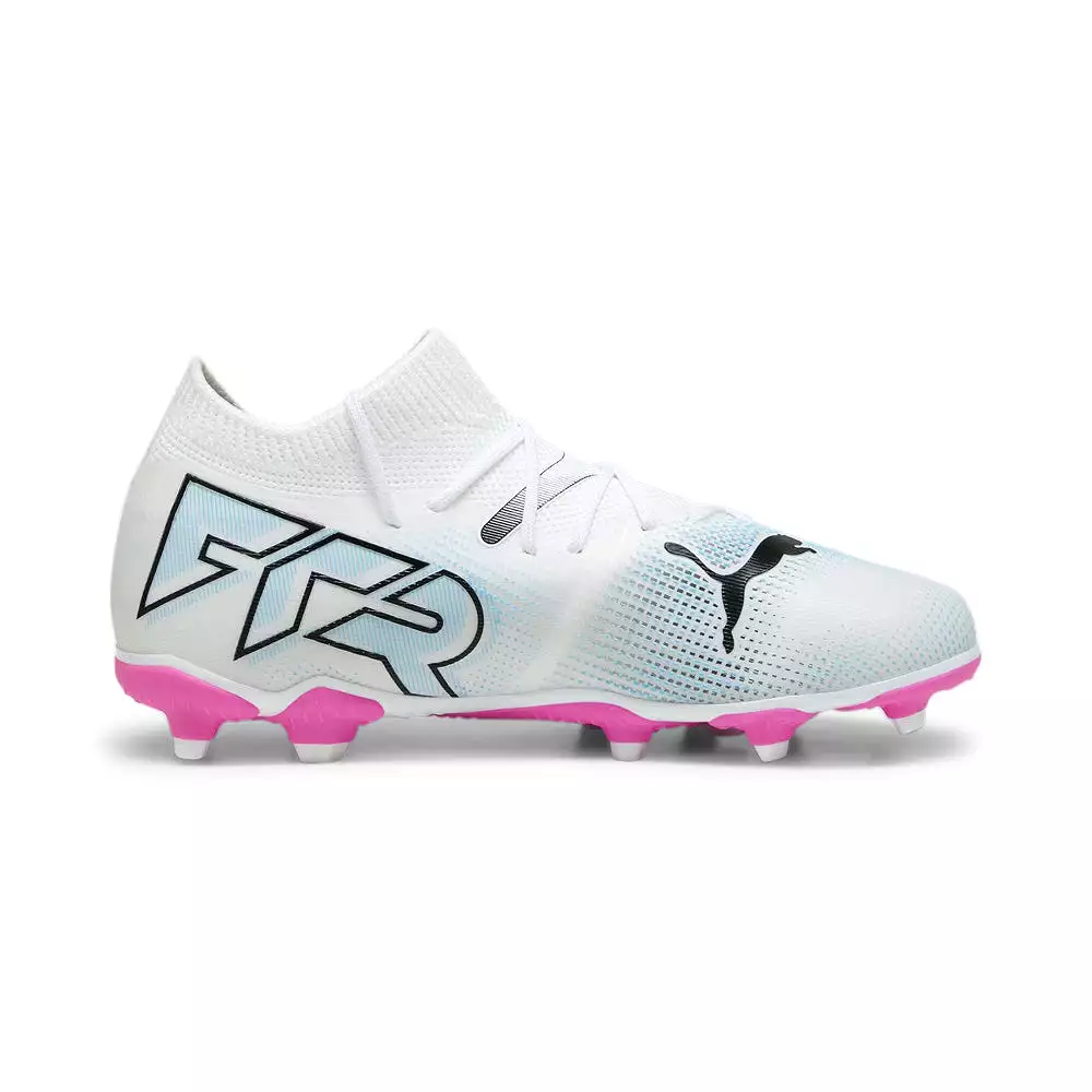 Puma Future 7 Junior Football Boots, White/Black/Poison Pink, FG/AG