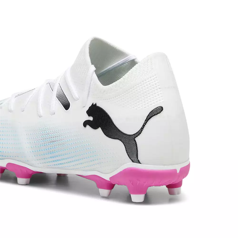 Puma Future 7 Junior Football Boots, White/Black/Poison Pink, FG/AG