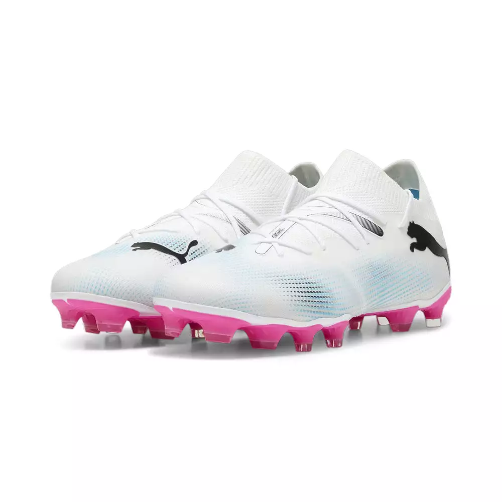 Puma Future 7 Match Women's FG/AG Football Boots | White, Black, Pink | Buy Now