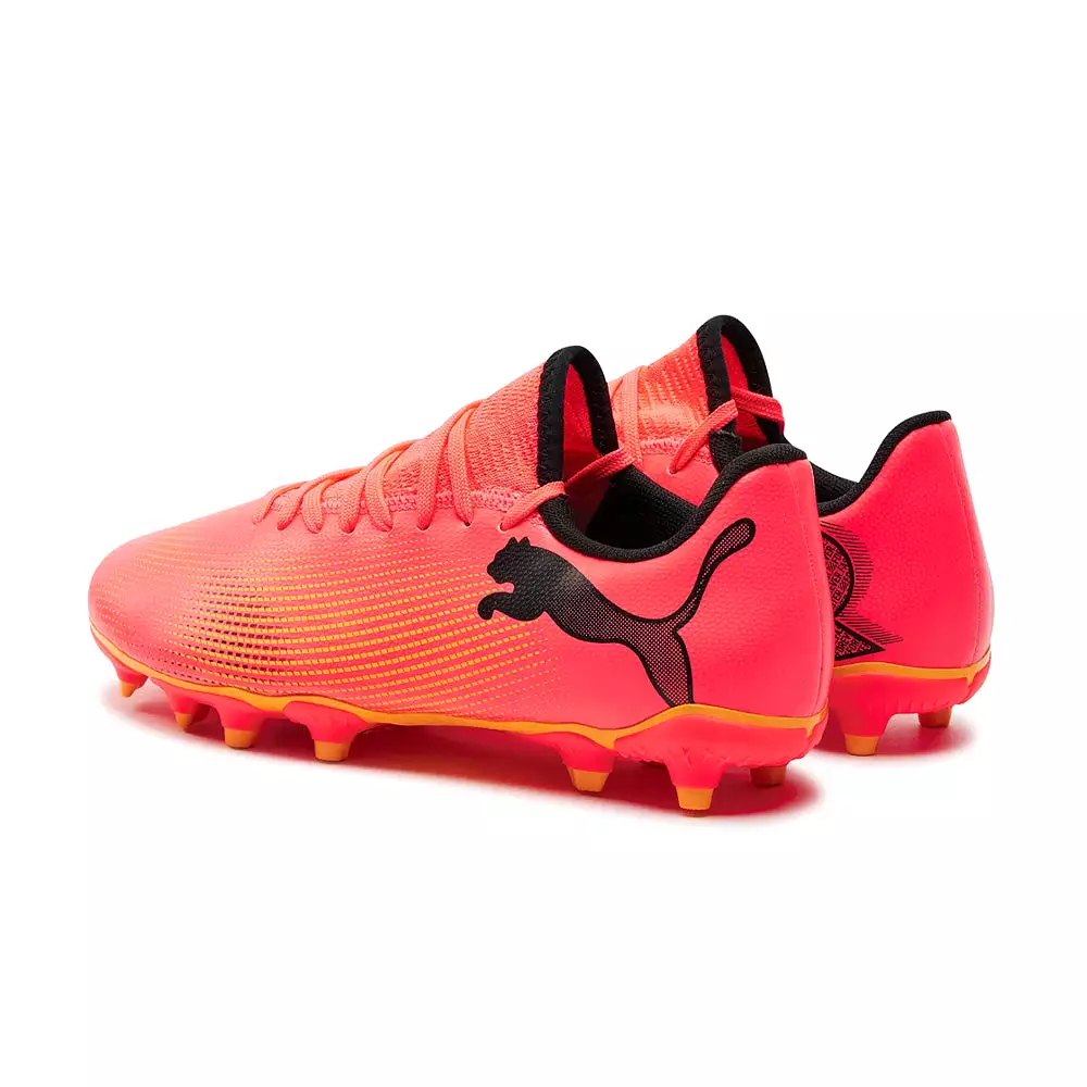 Puma Future 7 Play FG/AG Junior Football Boots Sunset Glow Black Sun Stream