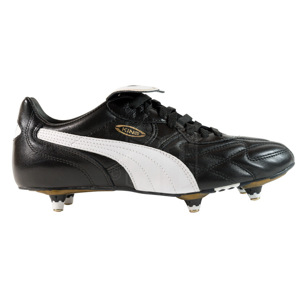 Puma King SG Football Boots - Black/White/Gold