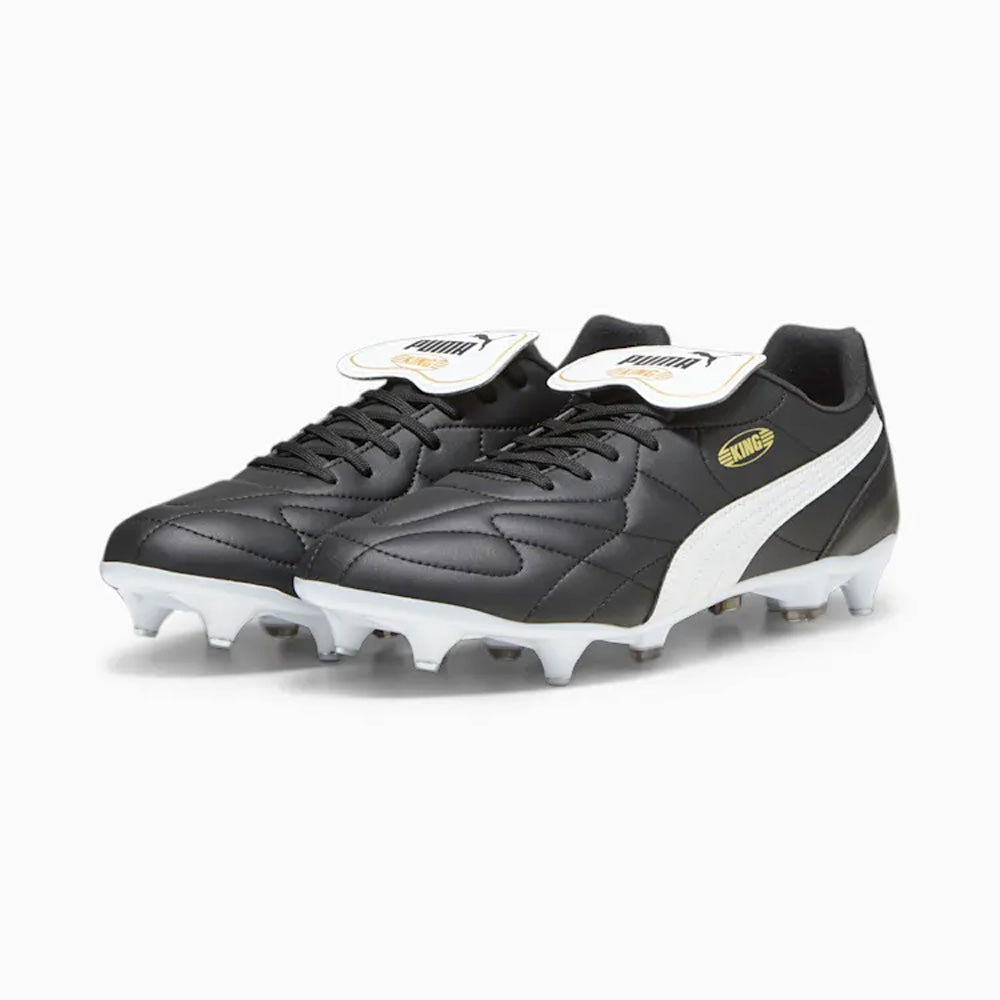 Puma King Top MxSG Soccer Cleats (Black/White)