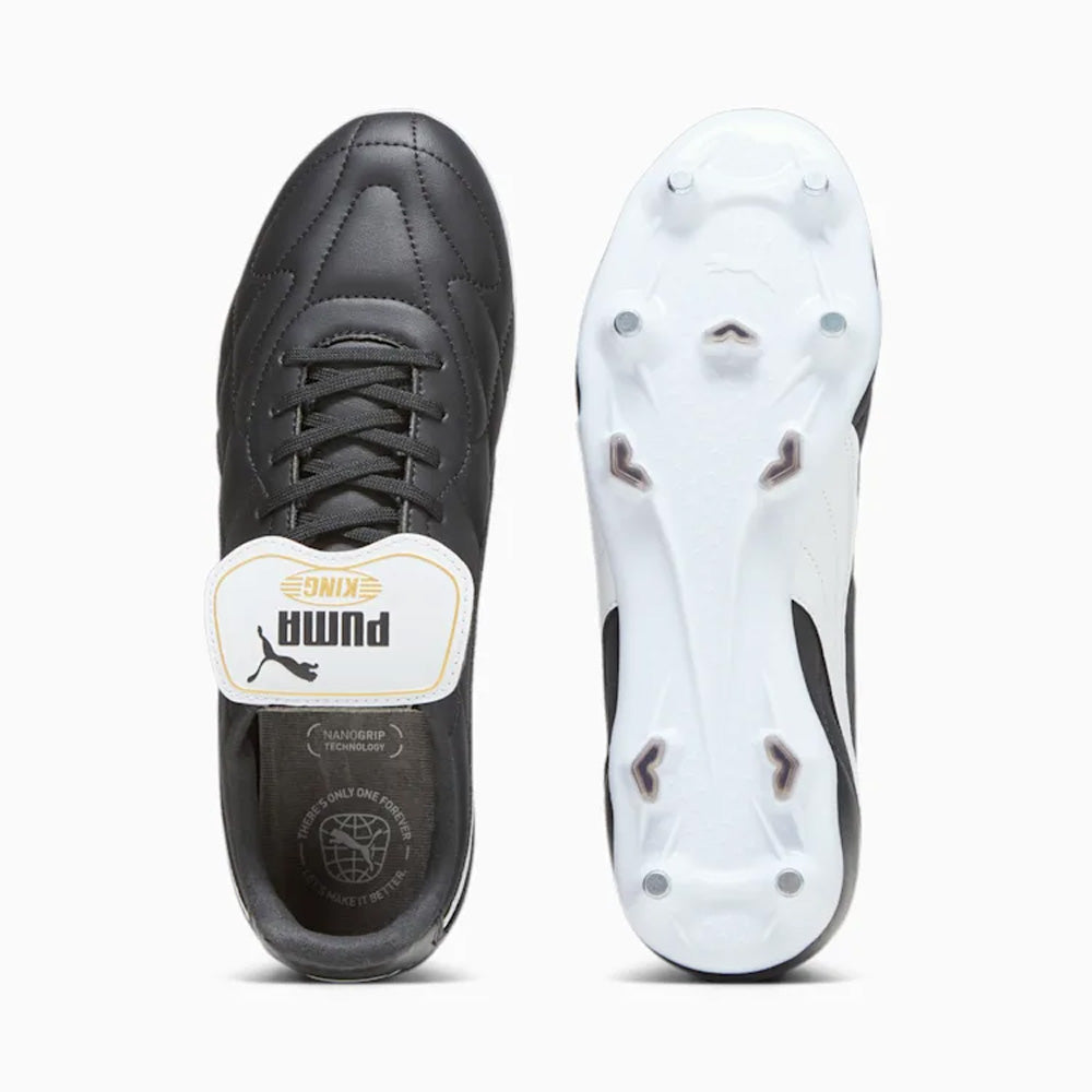 Puma King Top MxSG Soccer Cleats (Black/White)