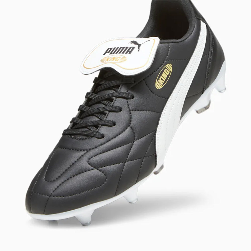 Puma King Top MxSG Soccer Cleats (Black/White)