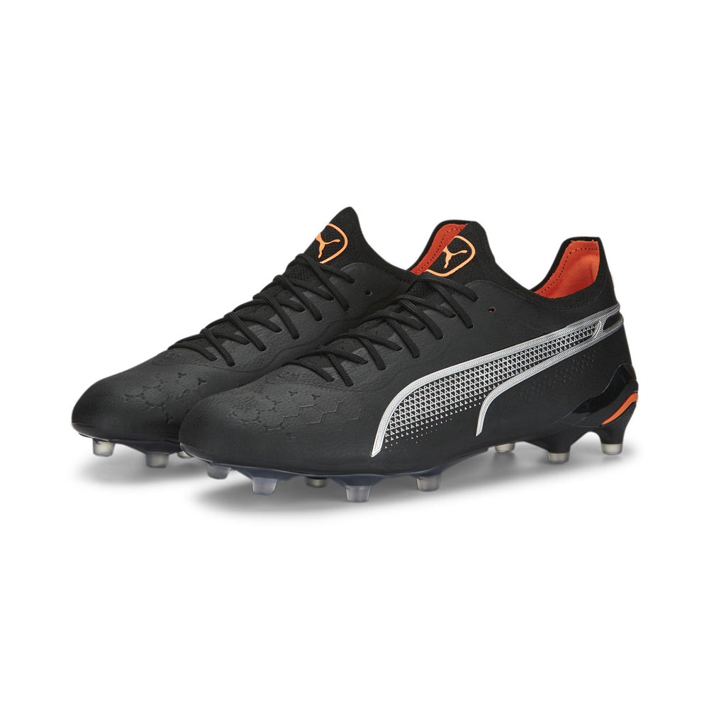 Puma King Ultimate Football Boots Black Silver Orange