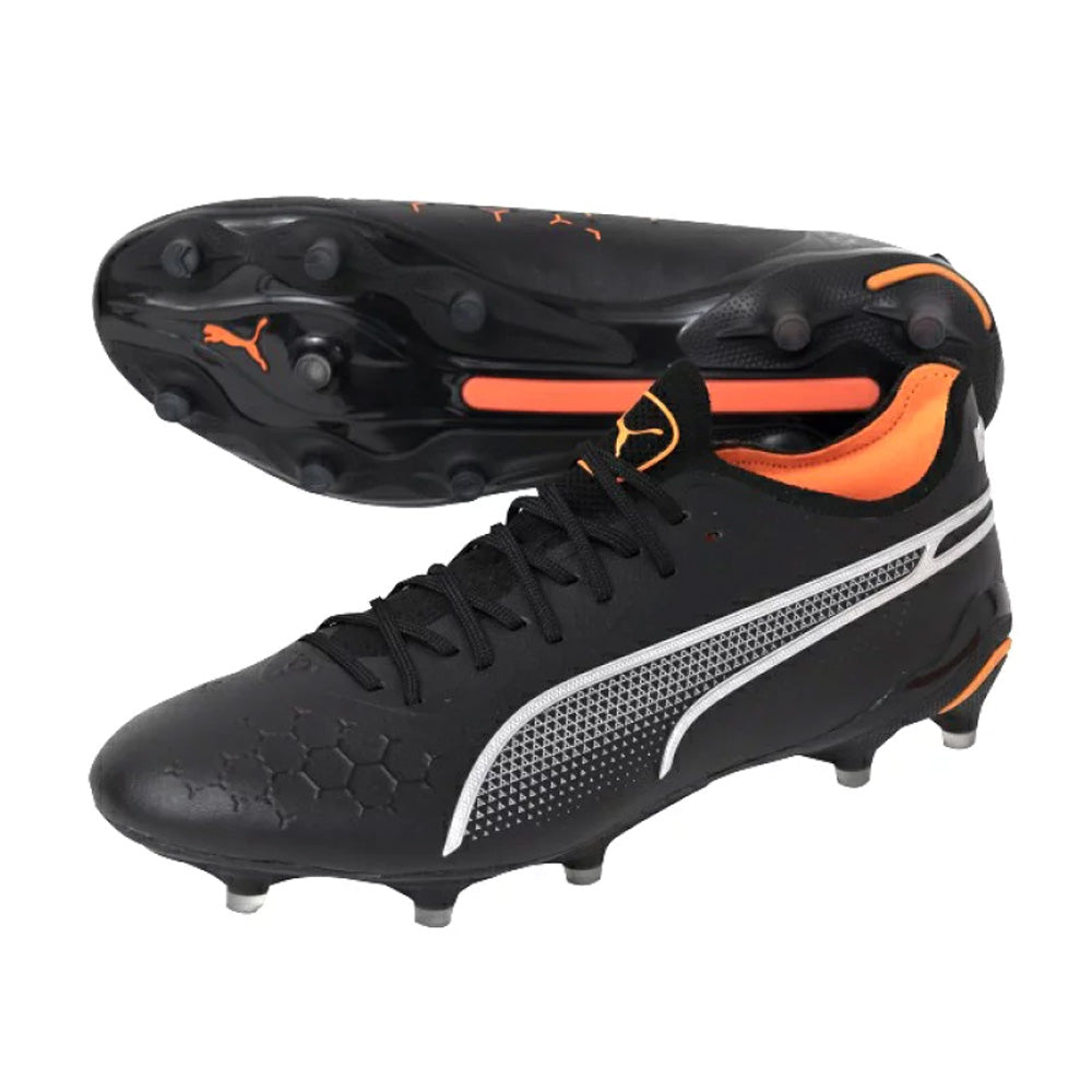 Puma King Ultimate Football Boots Black Silver Orange