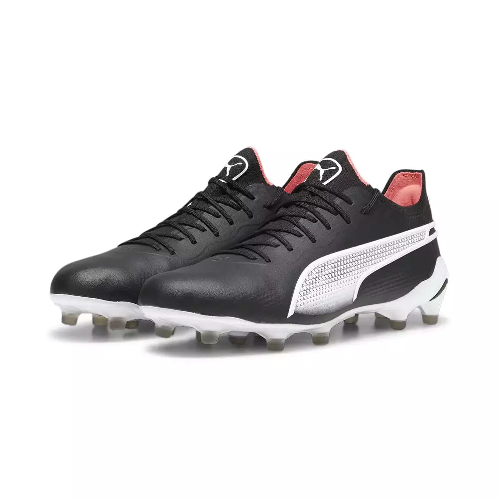 Puma King Ultimate Football Boots Black White Fire Orchard