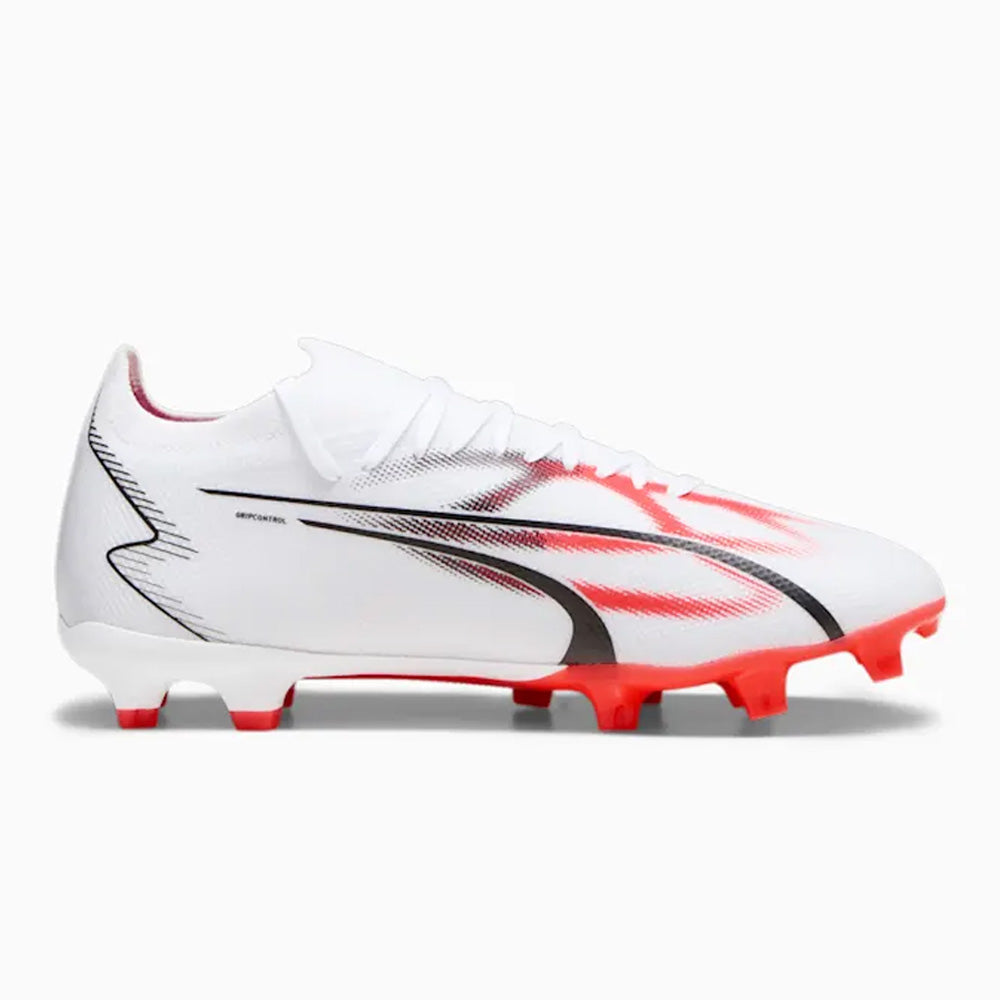 Puma Ultra Match FG/AG Soccer Cleats White Black Fire Orchid