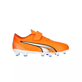 Puma Ultra Play FG/AG Junior Football Boots - Orange/White/Black.