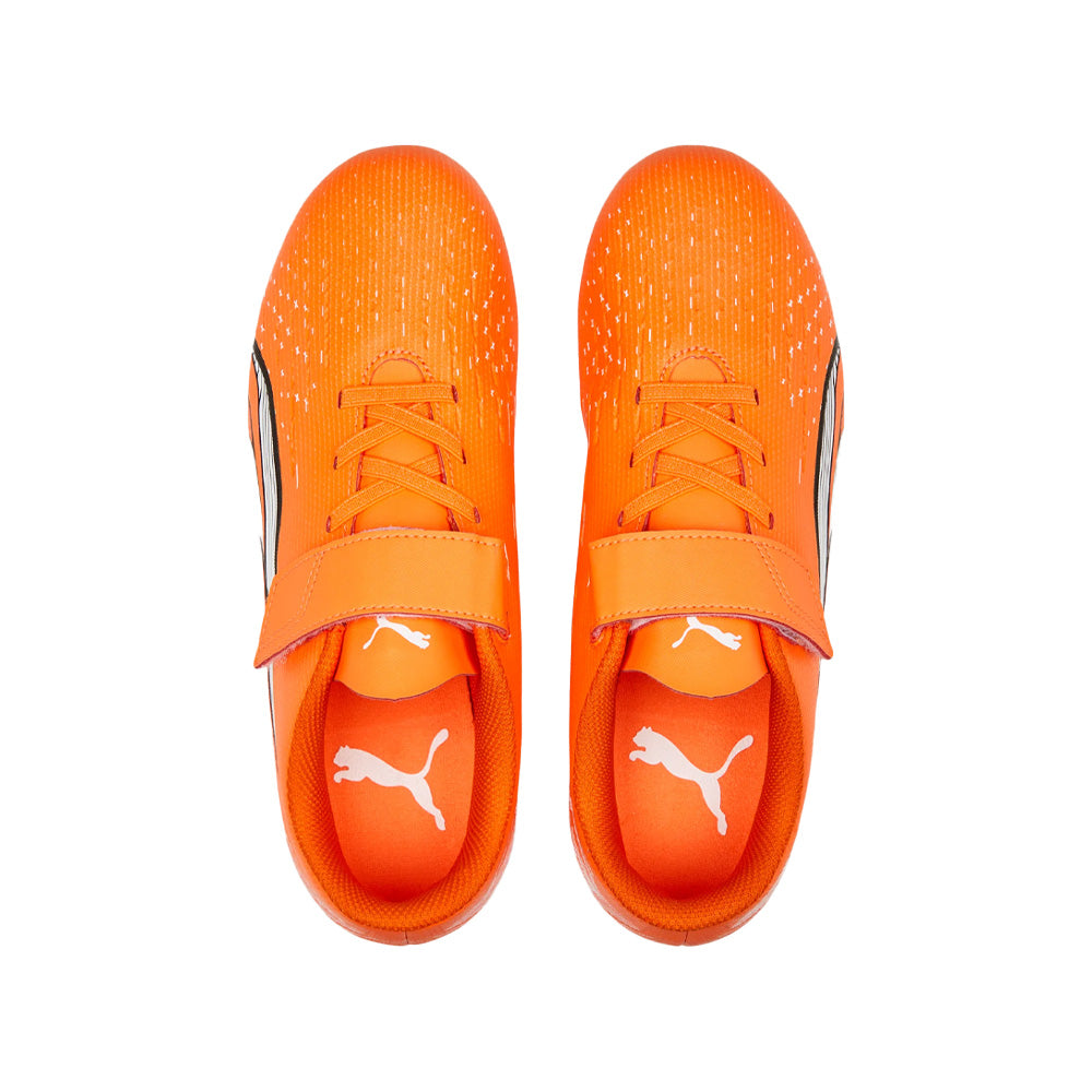 Puma Ultra Play FG/AG Junior Football Boots - Orange/White/Black.