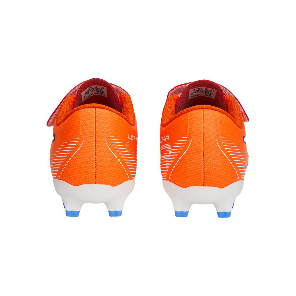 Puma Ultra Play FG/AG Junior Football Boots - Orange/White/Black.