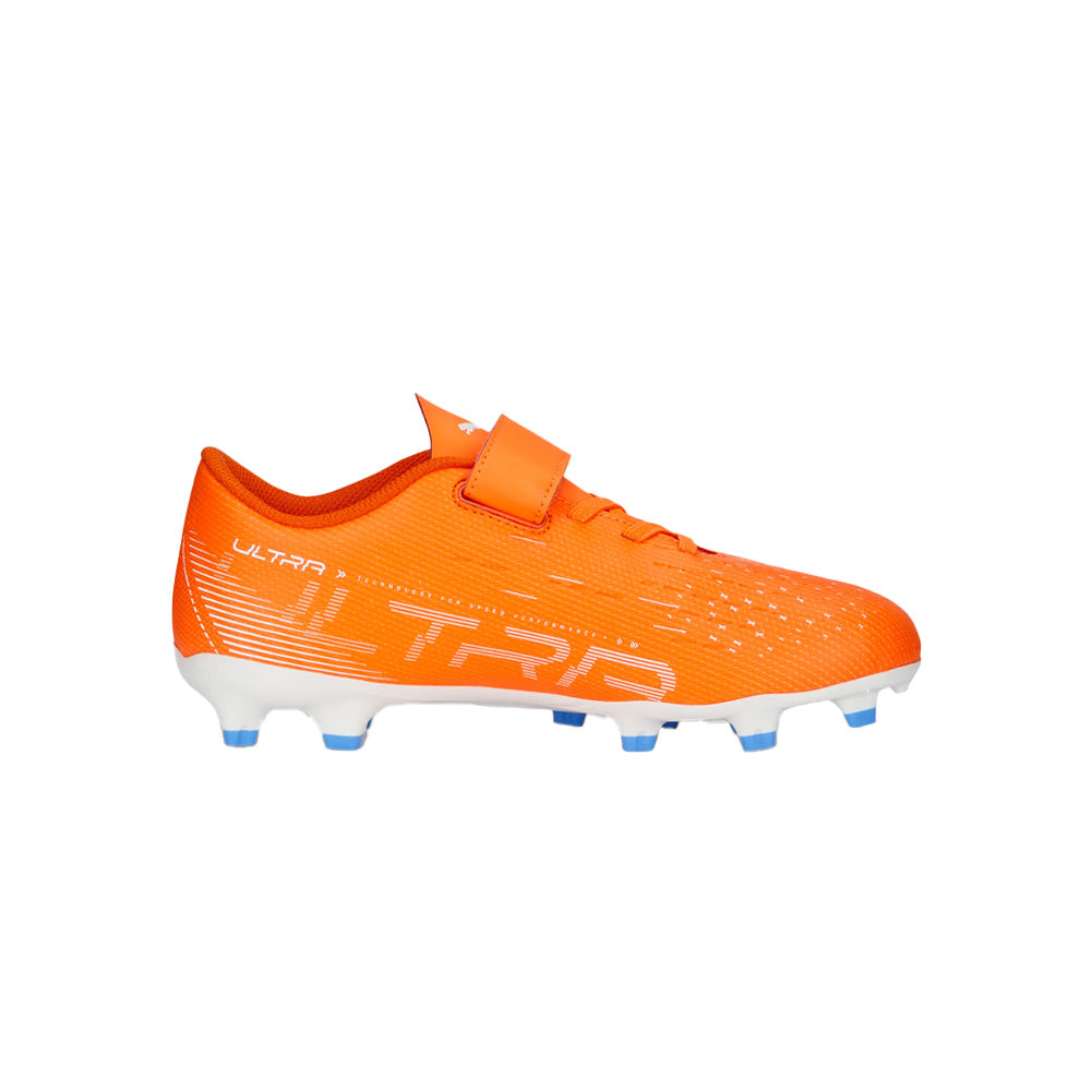 Puma Ultra Play FG/AG Junior Football Boots - Orange/White/Black.