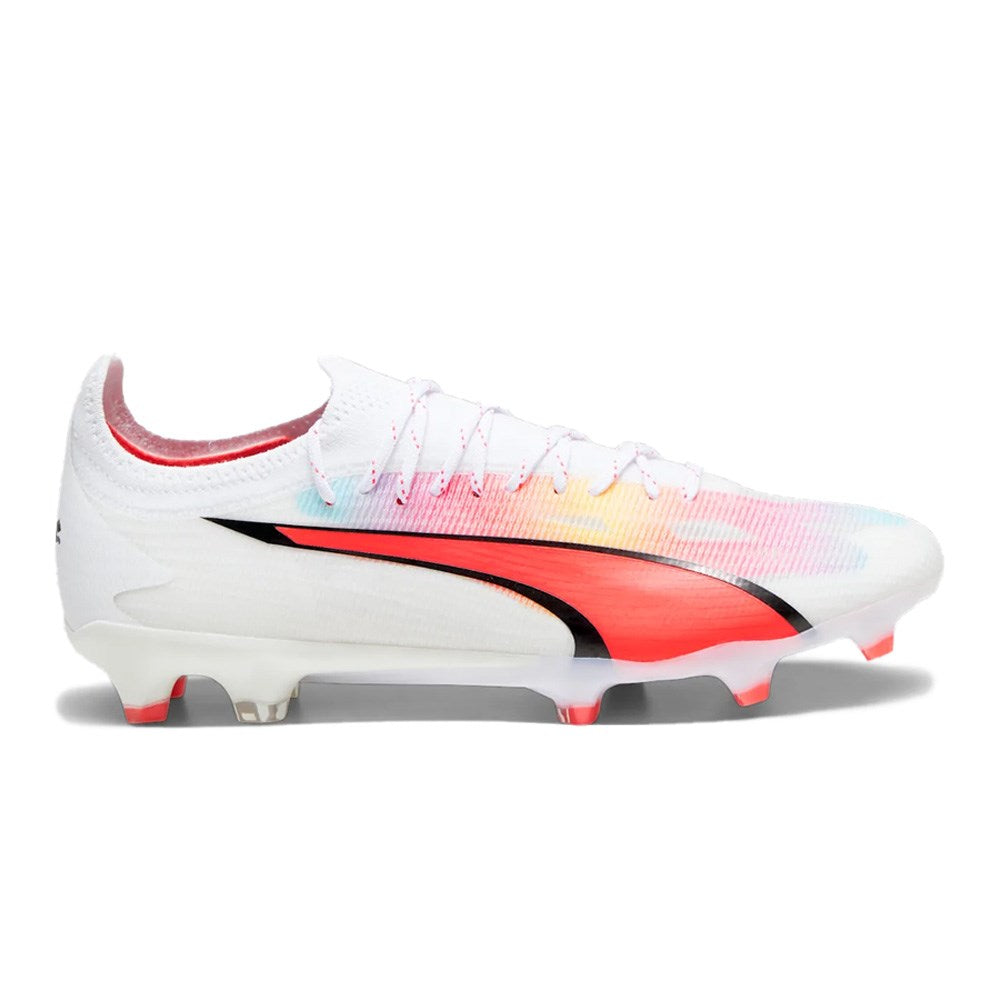 Puma Ultra Ultimate FG/AG Football Boots - White/Black/Fire Orchid