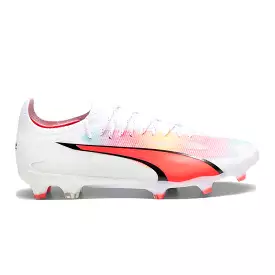 Puma Ultra Ultimate FG/AG Football Boots - White/Black/Fire Orchid