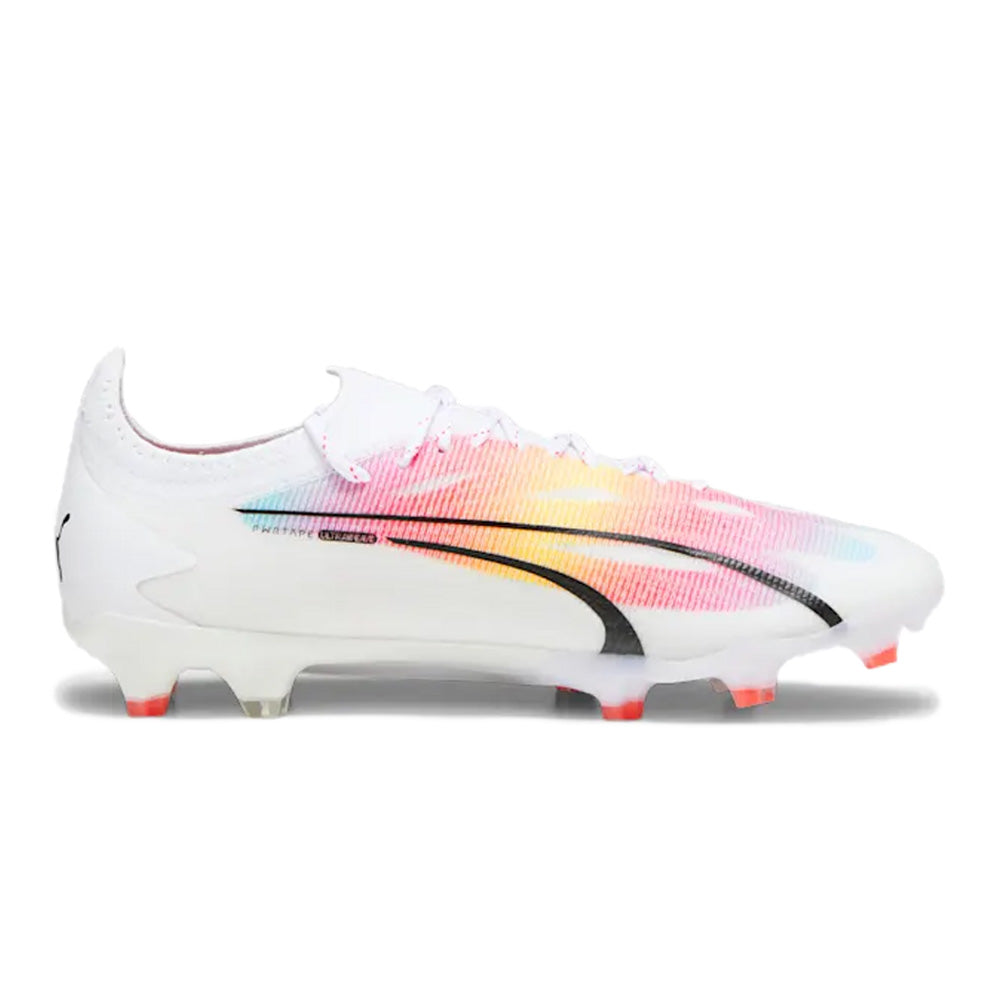 Puma Ultra Ultimate FG/AG Football Boots - White/Black/Fire Orchid