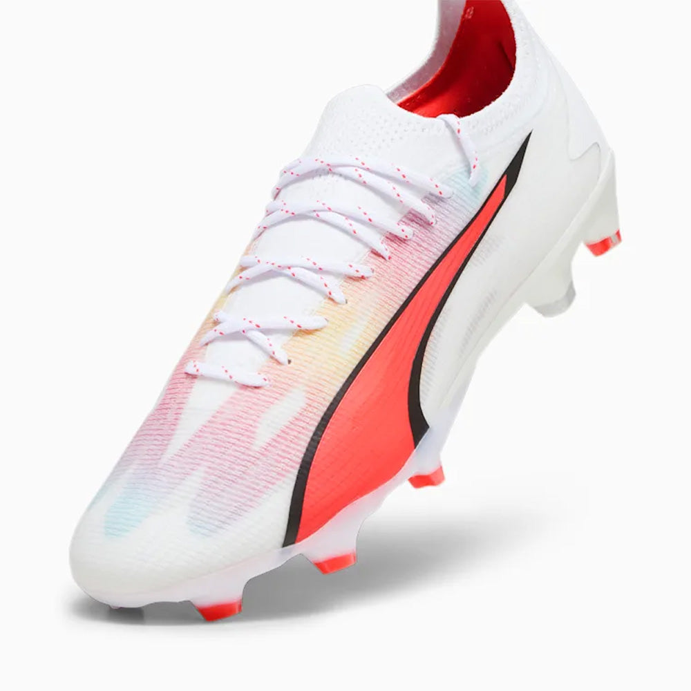 Puma Ultra Ultimate FG/AG Football Boots - White/Black/Fire Orchid