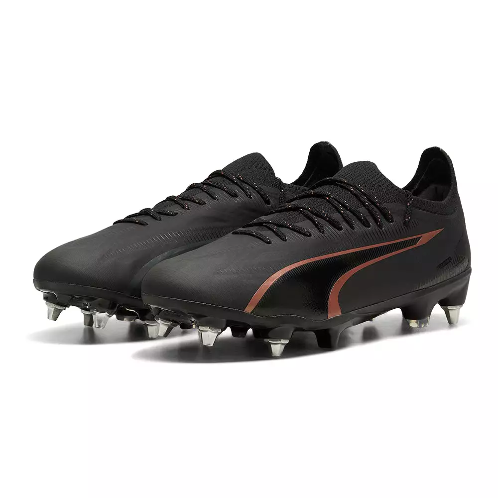 Puma Ultra Ultimate MxSG Football Boots, Black/Copper Rose.