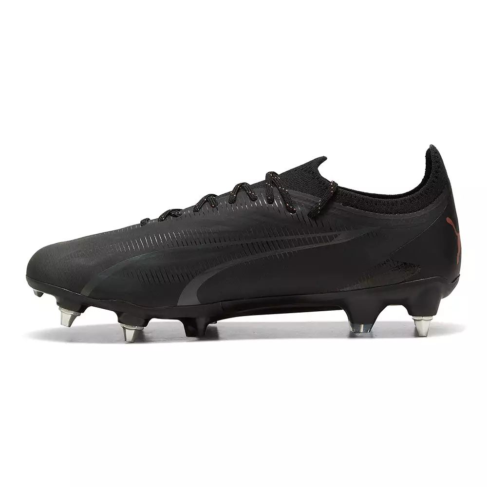 Puma Ultra Ultimate MxSG Football Boots, Black/Copper Rose.