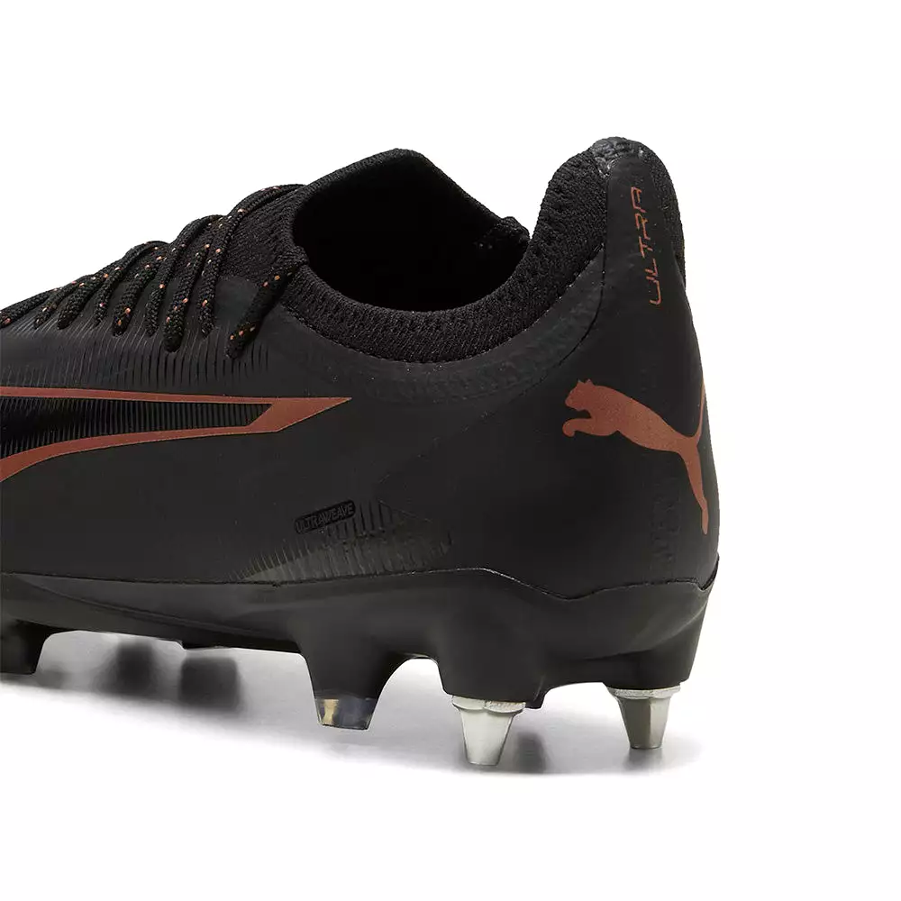 Puma Ultra Ultimate MxSG Football Boots, Black/Copper Rose.