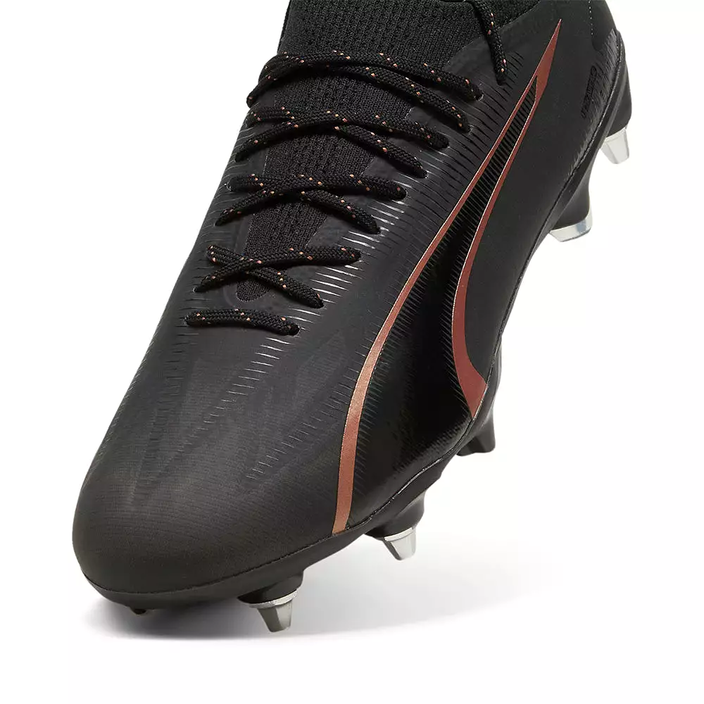 Puma Ultra Ultimate MxSG Football Boots, Black/Copper Rose.