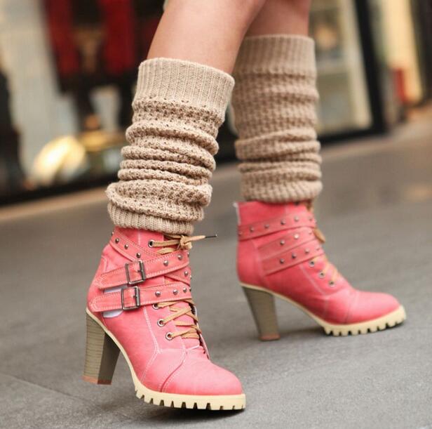 Punk Lace-up Ethnic Buckle Belt Retro Boots for Women