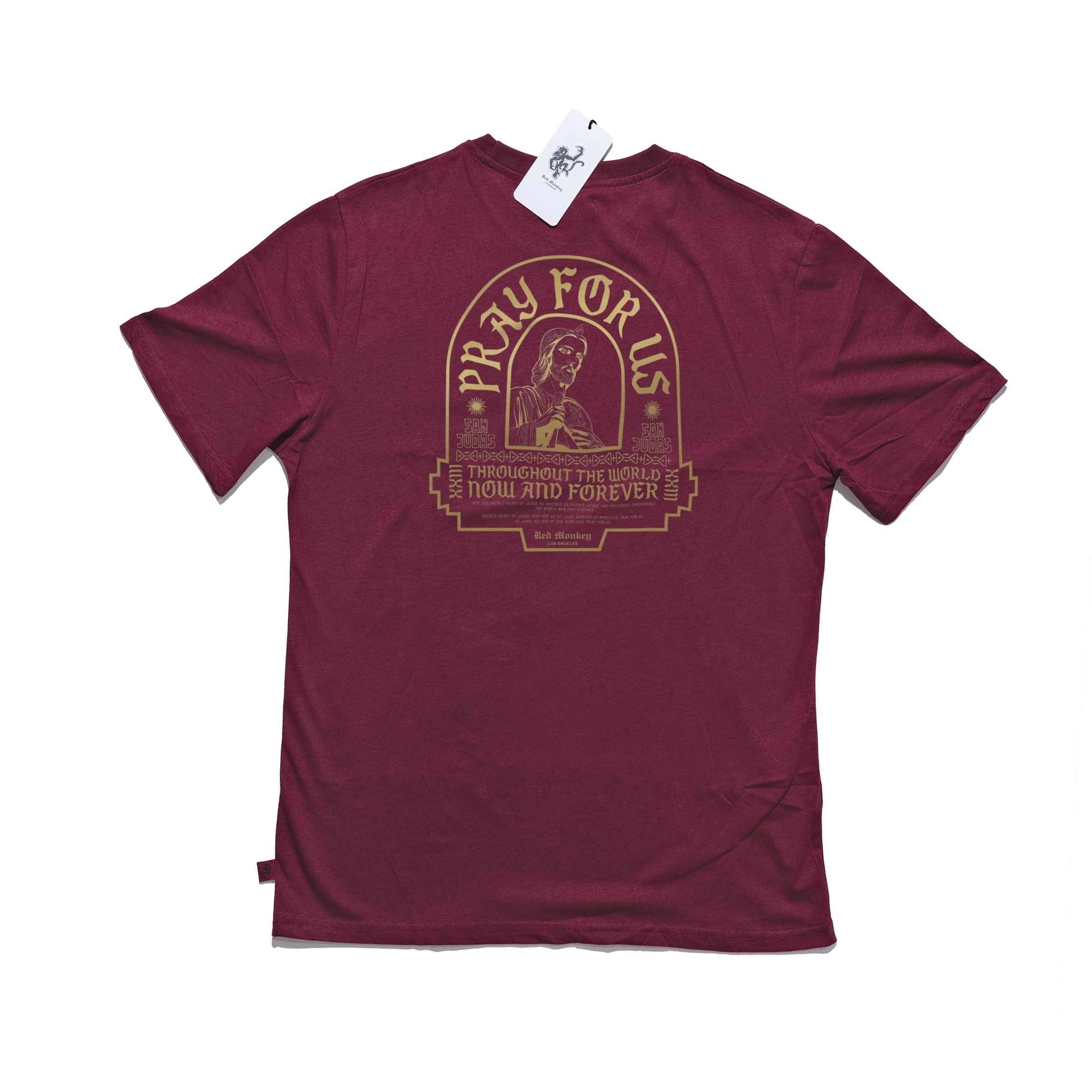 Red Monkey San Judas T-Shirt - Burgundy