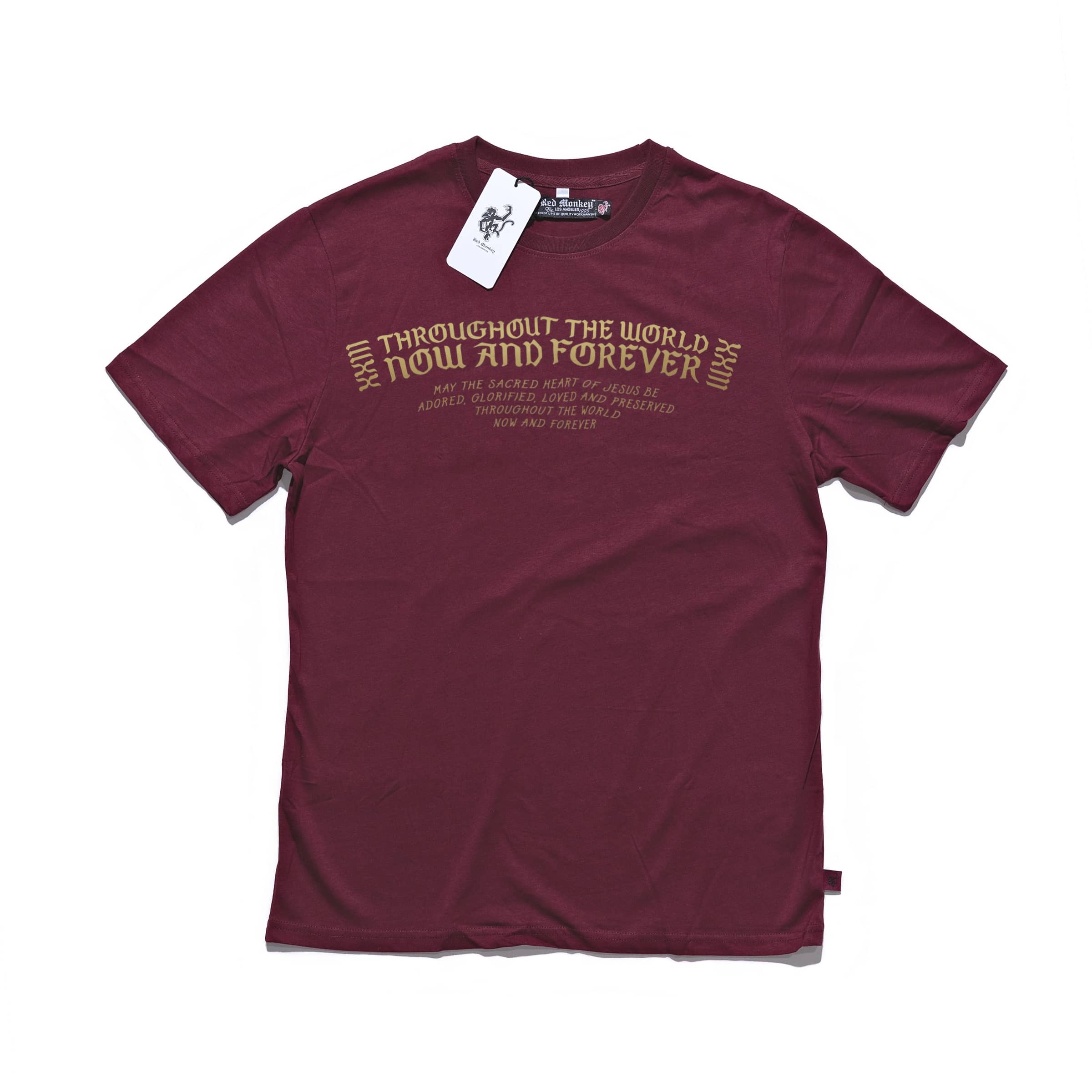 Red Monkey San Judas T-Shirt - Burgundy