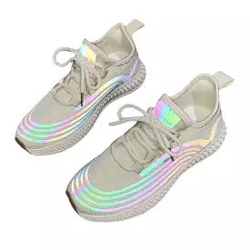 Reflective Color Athletic Shoes | Lightweight Breathable Non Slip Sneakers for Running, Walking, Hiking