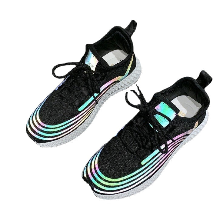 Reflective Color Athletic Shoes | Lightweight Breathable Non Slip Sneakers for Running, Walking, Hiking